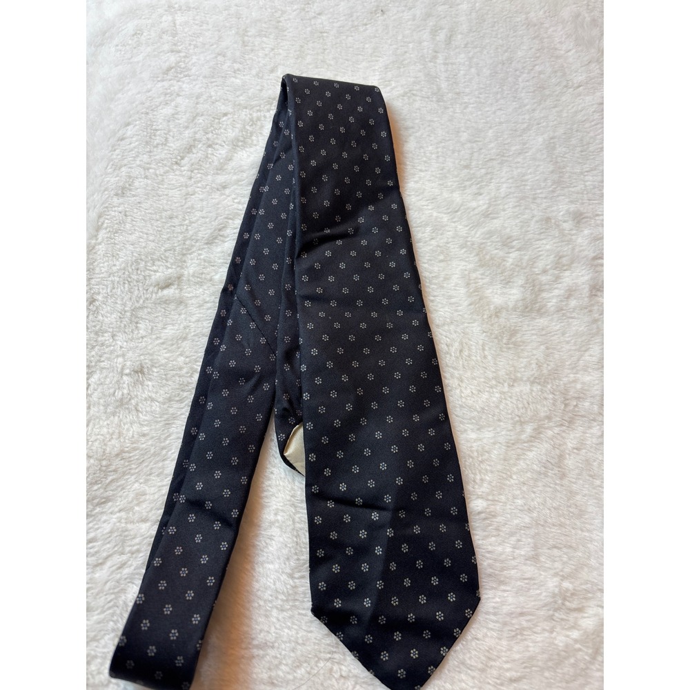 Brooks Brothers Makers Mens Navy Blue Silk Floral Medallion Tie Printed In Italy